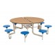 Round Mobile Folding Table with 8 Seats